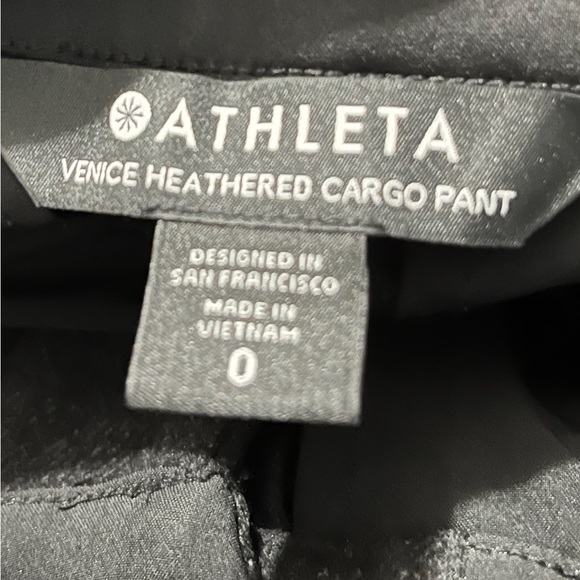 Athleta Venice Heathered Cargo Pant Black Gray Inseam 29 - Picture 8 of 8